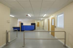 visitors centre, part of a modular prison building. 