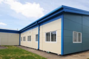 Outside view of a modular prison facility for young offenders 