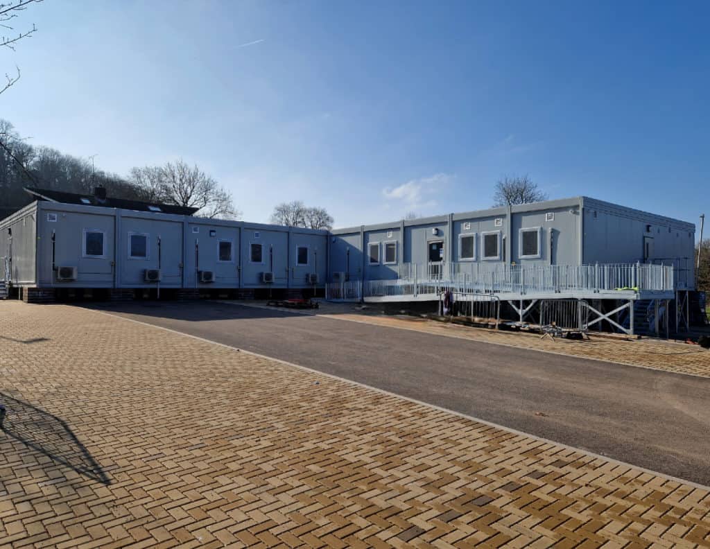 Outside view of modular units 