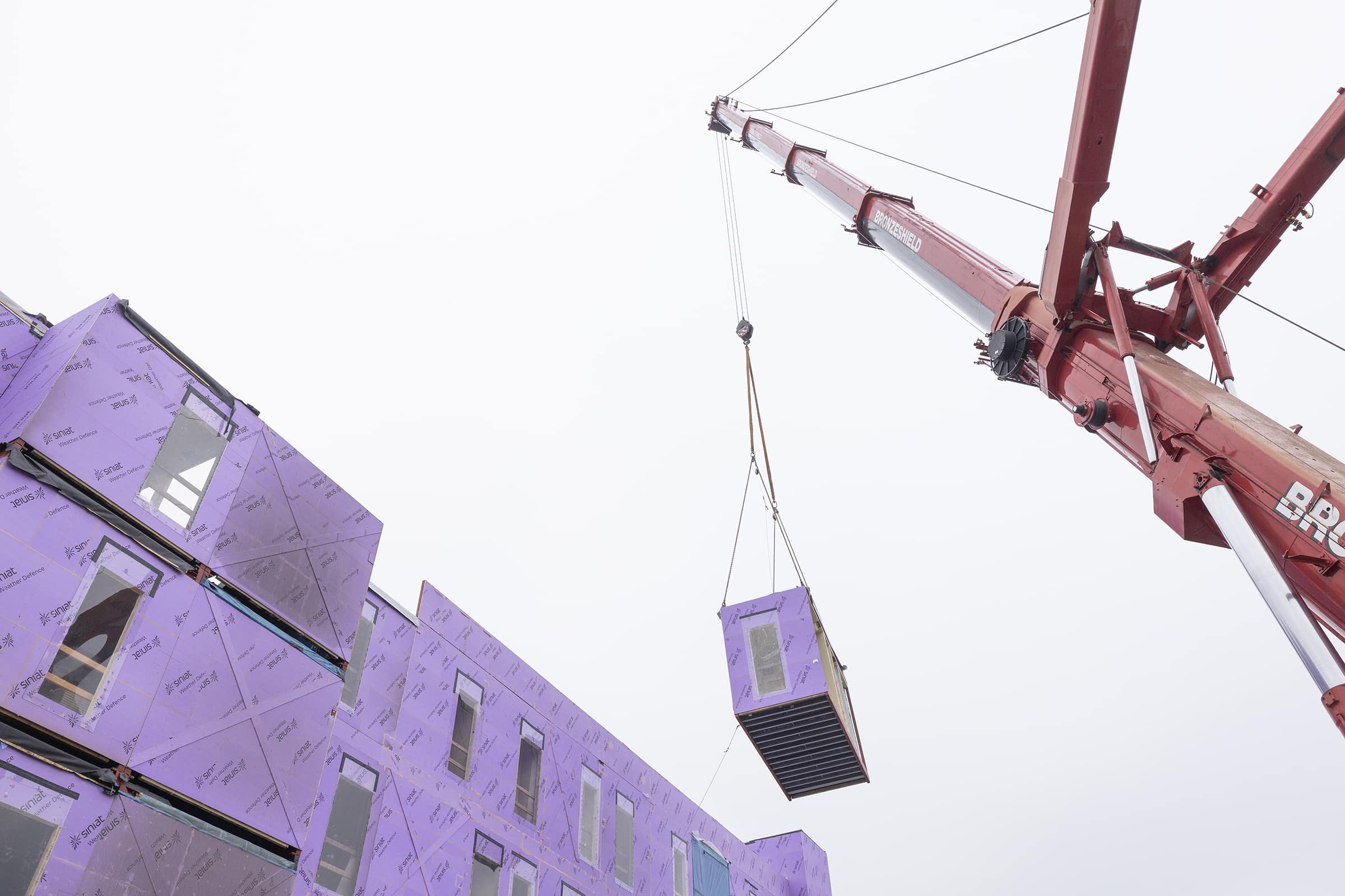 Hospital units that've been built through offsite construction methods, being constructed on site at Kings College Hospital