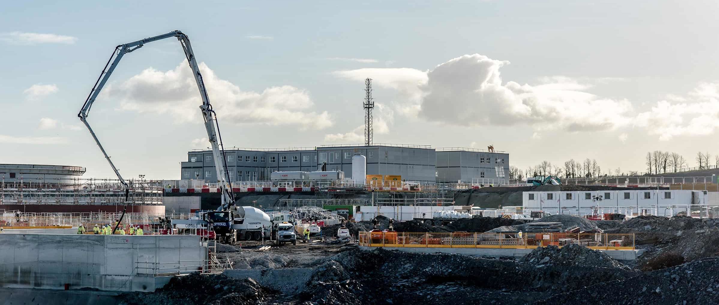 Hinkley Point C Temporary Modular buildings. Construction of modular town for workers. 